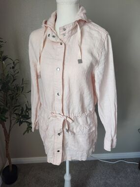 RACHEL Rachel Roy Blush Pink Drawstring Hooded Utility Jacket